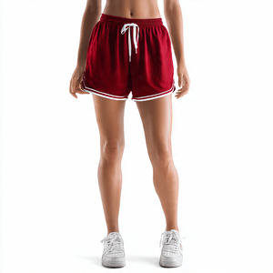 Shorts en maille style streetwear pour femme, taille haute avec cordon de serrage, séchage rapide, légers, pour l'été - Product Image 5