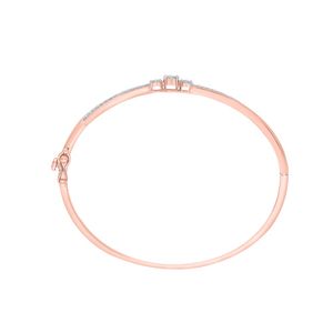 Bracelet ouvert à ligne verticale en or rose avec diamant cultivé en laboratoire - Product Image 3