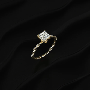 1.1CT Princess Cut Diamond Twisted Pave Band Engagement <b>Ring</b> Classic Diamond <b>Rings</b> Lab Grown Fine Jewelry From <b>Indian</b> Supplier - Product Image 6