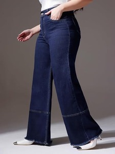 Abdul Royal World Export Women's <b>Boot</b> Cut Cotton Denim Jeans-Eco-Friendly Mid Waist Regular Fit Ripped Vintage Design Multi-Wash - Product Image 3