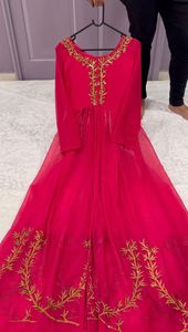 Vestido de Noche Largo de Crepé Rosa Bordado, Corte en A, Cintura Natural y Mangas Largas para Mujer, Ropa Formal para Fiestas - Product Image 6