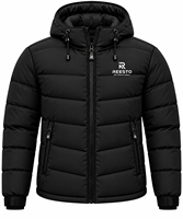 Veste d'hiver matelassée noire pour homme avec capuche, veste d'hiver rembourrée robuste pour homme, fabriquée par [Nom du fabricant]