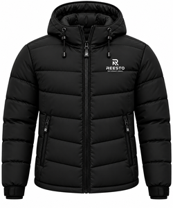 Chaqueta acolchada de invierno para hombre, fabricante de chaquetas acolchadas negras con capucha, chaqueta acolchada de invierno resistente para hombre - Product Image 1