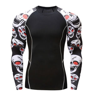 Custom Printed Breathable Eco-Friendly Quick Dry Men's Rash Guard Spandex/Polyester 160g Full Sleeves High Quality OEM Service - Product Image 1