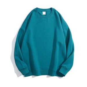 Sweat-shirt rose oversize à col rond unisexe, coupe classique, en coton tricoté, pull décontracté style automne, couleur unie - Product Image 4