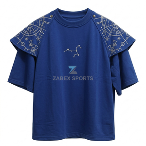 T-shirt graphique surdimensionné en coton épais personnalisé pour homme, coupe ample, style streetwear, t-shirt premium à épaules tombantes pour homme - Product Image 1