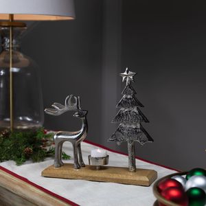 <b>Christmas</b> Aluminum Tea <b>Light</b> Holder with Deer and <b>Trees</b> Design for Home Decoration - Product Image 6