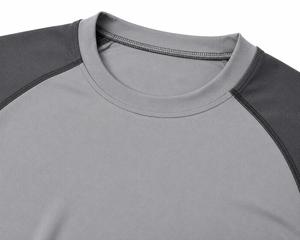 Vêtements de sport personnalisés pour hommes, manches longues, col rond, rashguard gris en spandex, séchage rapide, respirant, écologique, anti-UV, pour l'extérieur - Product Image 4