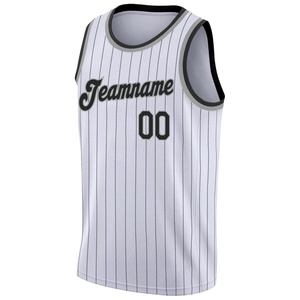 Camiseta de Baloncesto Sublimada Personalizada OEM con Rayas Blancas y Azules, de Secado Rápido, Malla Transpirable, Ropa Deportiva para Hombre - Product Image 1