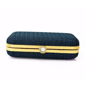 Trendy Designer Sparkle Navy Evening Ladies Clutch <b>Bag</b> Beautiful Embroidered Floral Clutch <b>Bag</b> With Chain Strap for Wedding <b>Gift</b> - Product Image 4
