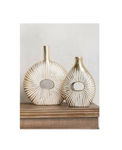 Jarrón de flores vintage de metal, maceta decorativa de hierro para el hogar, sala de estar, mesa, pieza decorativa elegante. - Product Image 4