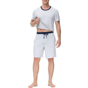 Conjunto Deportivo Informal de Corte Regular, Color Sólido, Personalizable, Transpirable, Cuello Redondo, Camiseta de Manga Corta de Algodón para Hombre - Product Image 4