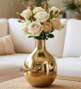European Style Flower Vase Modern Home Garden Decor Gold Finished Vase Wedding Party Tabletop Decor - Product Image 6