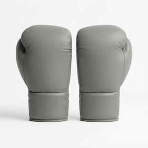 Guantes de Boxeo Profesionales de Último Diseño, Cuero PU Duradero, para Entrenamiento y Sparring, Todas las Temporadas, Gris, con Cordones, Diseño Juvenil para Fitness - Product Image 2