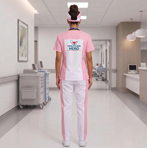 Ensemble d'uniformes d'infirmière à manches courtes, hauts et pantalons, 100% polyester, ensembles d'uniformes médicaux |   Ensemble de blouses d'hôpital pour femmes - Product Image 2