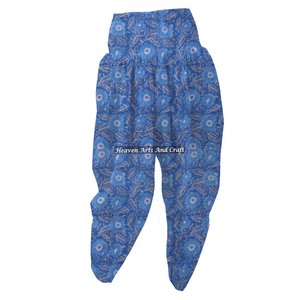 Floral Hand Block Printed 100% Cotton Pajama Romantic Bohemian Indian Style Elastic Waist Simple Nightwear Jaipur - Product Image 6