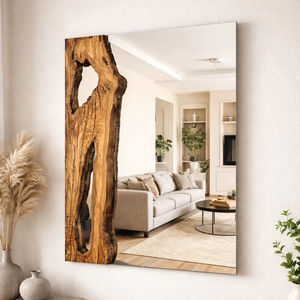 Espejo de Pared de Madera Blanca Envejecida, Espejo de Pared de Madera Vintage para Decoración Shabby Chic, Espejo Colgante al por Mayor - Product Image 1