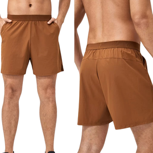Shorts de sport pour hommes en polyester/coton, séchage rapide, respirants, taille élastique avec cordon de serrage, taille mi-haute, pour la course, l'entraînement, le fitness et les loisirs - Product Image 4