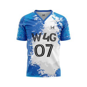 High Quality 100% Polyester Short Sleeve Soccer Jersey Custom Sublimated Breathable Quick Dry Printed Front Logo Team <b>Name</b> - Product Image 2