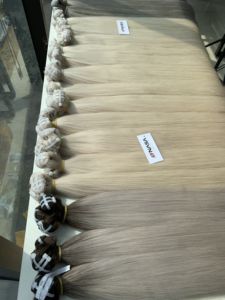 Extensions de cheveux à trame droite, super double drawn, cheveux vierges, couleur blonde, 100% cheveux vietnamiens, prix de gros - Product Image 4