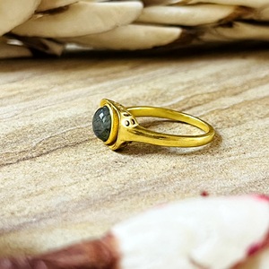 Modern Style Boho Gemstone <b>Ring</b> Vintage Brass <b>Rings</b> Women 18k Gold Plated <b>Dainty</b> Geometric Crystal Solitaire Wholesale/OEM/ODM - Product Image 4