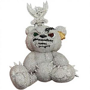 Pendentif personnalisé en diamant Moissanite entièrement VVS, design de dessin animé, glacé, bling, argent sterling 925, pendentifs et breloques hip-hop raffinés - Product Image 1