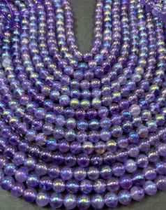 Perles de pierre d'améthyste naturelle transparente, perles rondes de cristal d'améthyste transparente magnifiques - Product Image 3