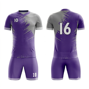 Maillot de football personnalisé pour homme, bleu, col en V, manches courtes, 100 % polyester, impression par sublimation, évacuation de l'humidité, coupe athlétique, tenue d'équipe - Product Image 4