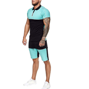 Conjunto de Shorts Casuales de Verano para Hombre, Camisas con Cierre de Cremallera de Secado Rápido con Estampado, Estilo Urbano, Conjunto de Polo y Shorts - Product Image 2