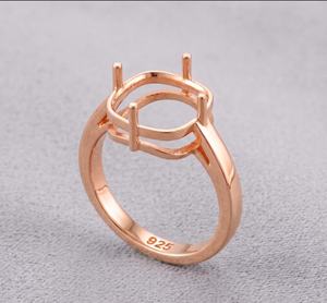 Anillo de Plata de Ley 925 con Montura Catedral Cuadrada para Gema de 8x8mm a 12x12mm, Anillo Semimontado, Base de Anillo al por Mayor - Product Image 2