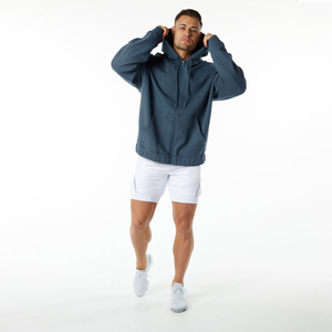 Sweat-shirt à capuche zippé surdimensionné pour homme en molleton de coton épais, style streetwear, avec logo personnalisé, vente en gros, fabricant - Product Image 5