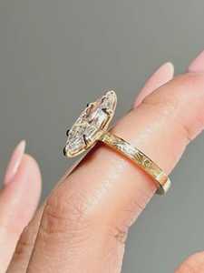 Bague de fiançailles en diamant de laboratoire taille marquise 3 carats, bague de promesse solitaire en or 14 carats, certifiée IGI - Product Image 6