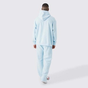 Conjunto Deportivo Unisex Azul de Alta Calidad, Sudadera con Capucha y Cremallera de Manga Larga y Pantalones, Ropa Casual de Otoño, 100% Algodón Transpirable - Product Image 5