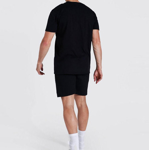 Latest Summer Fashion Men's Casual Short <b>Sets</b> Elastic Waist T-shirt and Shorts 100% Cotton Satin ODM - Product Image 5