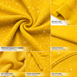 Sweat à capuche jaune pour homme avec strass, logo personnalisé, streetwear, molletonné, manches longues, décontracté, mode hiver - Product Image 5