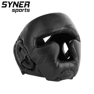 หัวมวยแบบเต็มหน้าวัสดุ PU ที่กำหนดเองสีดำ/เทาสำหรับออกกำลังกาย MMA เทควันโดดีไซน์ใหม่ - Product Image 3