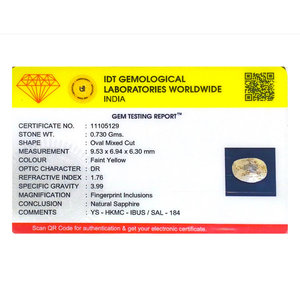 Alexandrite Oval Cut Loose Gemstone 3.65 Carat Yellow Sapphire for Fine Jewelry - Product Image 4