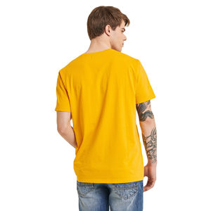 Camiseta de Manga Corta para Hombre, Corte Regular, Elástica, Anti-Pilling, Poliéster/Algodón, Cuello Redondo, Estilo Urbano, Estampado Sólido - Product Image 4