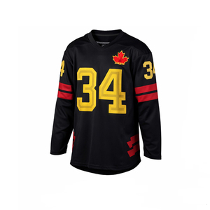 Camiseta de Hockey sobre Hielo Negra Personalizada para Hombre, Transpirable, con Nombre y Número Personalizados, Uniforme de Equipo, OEM al por Mayor - Product Image 2