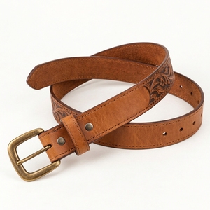 Handcrafted Leather Classic <b>Buckle</b> Style Ideal For <b>Cowboy</b> Outfits Jeans And Everyday Fashion Leather Handtooled <b>Belts</b> Premium - Product Image 3