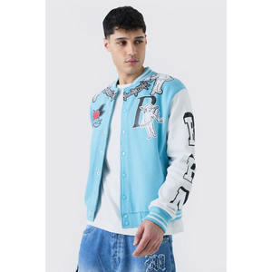 Plus Size Wholesale OEM Custom Winter 100% <b>Wool</b> Varsity Jacket Men Front Logo Streetwear Windproof Sale Breathable - Product Image 1