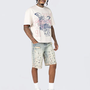 Pantalones Cortos de Mezclilla Elásticos de Moda Urbana para Hombre, Fabricante, Logotipo Personalizado, Pantalones Cortos Desgastados - Product Image 4