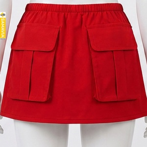 Jupe cargo brodée personnalisée SAMAVIA pour femme, décontractée, taille élastique, cordon de serrage, multi-poches, séchage rapide, légère, pour l'extérieur - Product Image 2