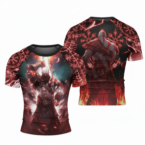 เสื้อรัดกล้ามเนื้อผ้าโพลีเอสเตอร์ผสมสแปนเด็กซ์แบบสั่งทำรุ่นใหม่สำหรับผู้ชาย เหมาะสำหรับการฝึกความแข็งแรงและการว่ายน้ำ - Product Image 4