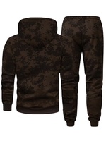 Customized Men's Tie-Dye Long Sleeve Hoodie Ribbed Sweatpants Set Winter Terry Fabric 300g Quick Dry 100% Cotton Solid Casual