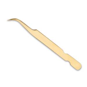 Pince à épiler plaquée or pour cils, pointe précise et lisse pour l'application des cils - Product Image 1