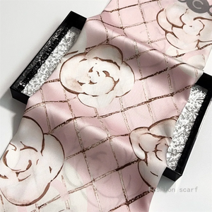 French 90cm Solid Plaid Rose Twill Silk Women Travel Sunscreen Shawl Large Square <b>Scarf</b> Headscarf Luxury Durable Quick Dry Four - Product Image 6