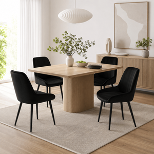 Set di 2 Sedie da Pranzo Moderne in Velluto con Gambe in Metallo, Pieghevoli, per Soggiorno, Camera da Letto, Esterni, Lounge e Caffè - Product Image 3