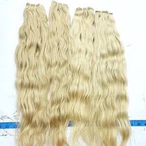 Goedkope Human Hair 12 Grade Rauwe Blonde Haarbundels Sluiting Frontale Natuurlijke Haarverkoper Top Gestyled Steil Golvend Krullend Dubbel Wei