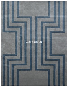 Alfombra Geométrica de Lujo Hecha a Mano – Alfombra de Lana 100% Nueva de Nueva Zelanda |   Alfombra Moderna de Diseño Abstracto para Sala de Estar - Product Image 1